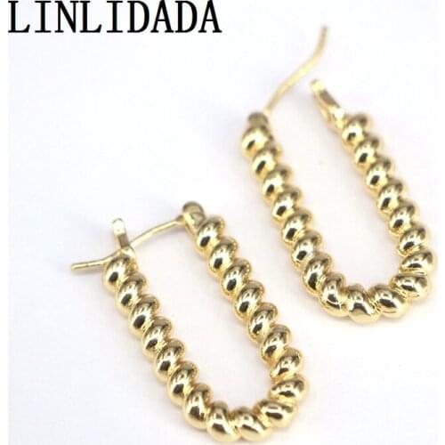 5Pairs Simple Metal Rectangle Metal Hoops, Vintage Hoop Earrings, Gold Color Hoop Earrings, Gift For Her