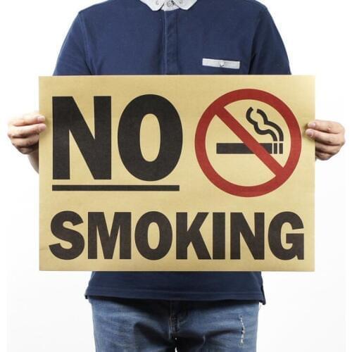 51x35cm Vintage No Smoking Poster Commonweal Wall Decor Retro Kraft Paper Room Decoration Stickers Wall Sticker