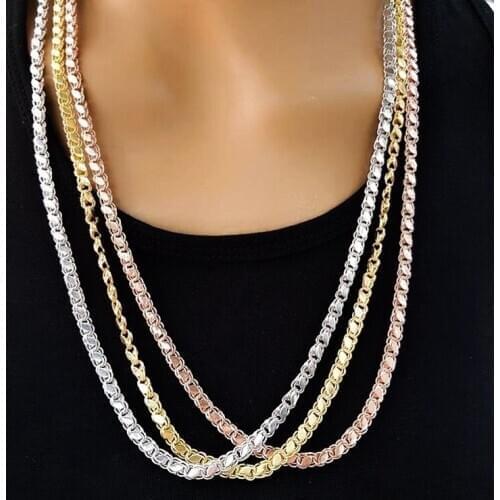 60 cm Barley Sequin Chain Gold Silver Rosegold Color Necklace Chain