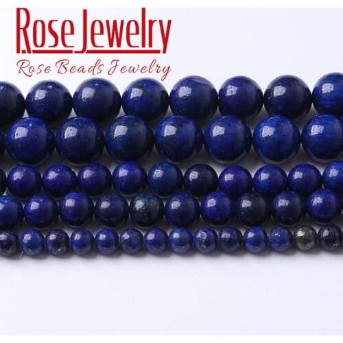 Natural Stone Beads Lapis Lazuli Stone For Jewelry Making Round Loose Beads DIY Bracelet Earrings Accessories 4 6 8 10 12mm 15"