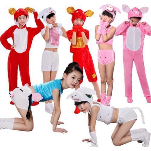 Childrens animal pig show costume kindergarten happy pig cartoon dance pig show costume