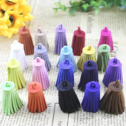 10pcs New 30mm Mini Leather Tassel For Keychain Cellphone Straps Jewelry Fiber Fringe Suede Tassel DIY Pendant Charms Findings