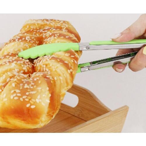 Multifunction Bread Clamp BBQ Tong 1 pcs Food Clip Salad Serving Kitchen Gadgets Stainless Steel Handle Cooking Tools 7 Inch