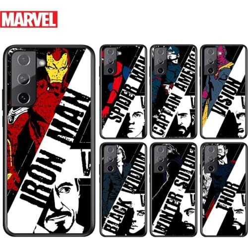 Avengers Marvel superhero For Samsung Galaxy S21 S20 FE S10e S10 S9 S8 S7 S6 Ultra Plus Lite 5G Edge Black Soft Phone Case