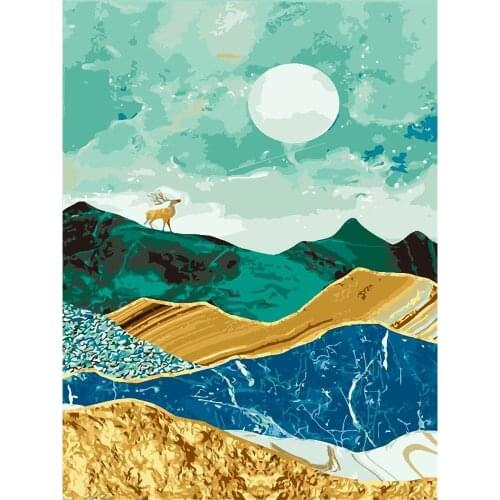 Landscape Mountain Sunrise DIY Cross Stitch Embroidery 11CT Kits Craft Needlework Set Printed Canvas Cotton Thread Sale