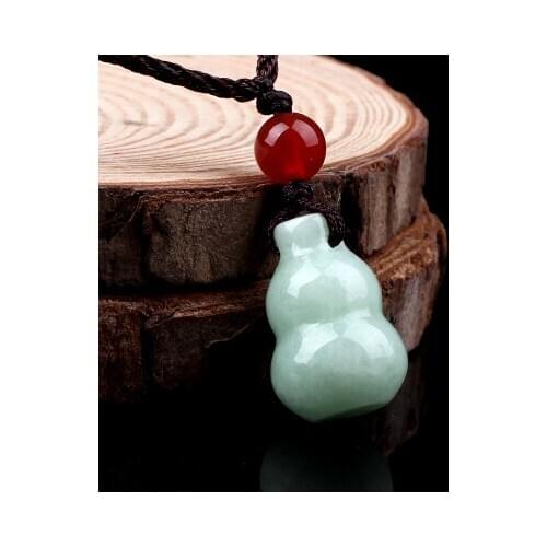 Natural Burmese Jadeite A Grade Gourd Pendant Elegant Jewelry Men and Women Best Gift