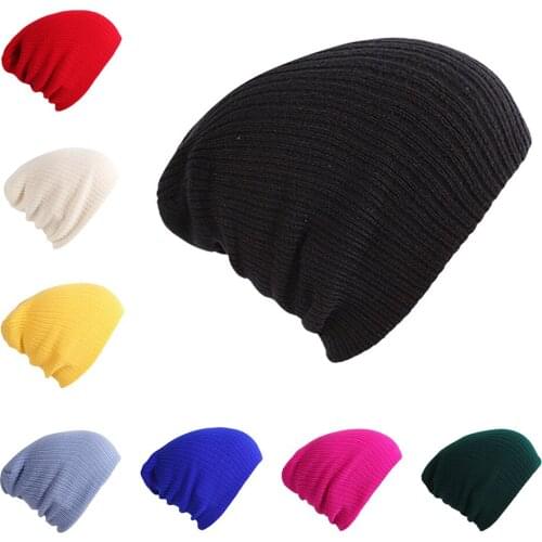 New Brand Winter Beanies Hat Women Candy Solid Color Knitted Skullies Hats Female Pregnant Windproof Bonnet Caps Wholesale
