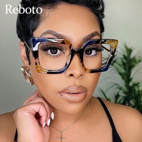 Trend Flower Square Glasses Frames For Women 2021 Trends Luxurious Design Clear Lens Oversize Eyeglasses Fashion Styles