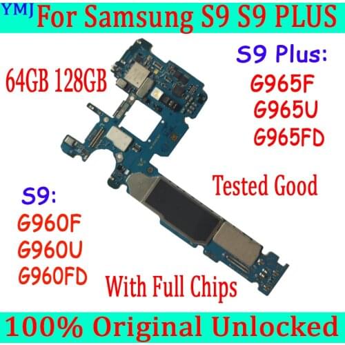 Original Motherboard For Samsung Galaxy S9 PLUS G960F G960U G960FD G965F G965U G965FD main Logic Board good tested with chips