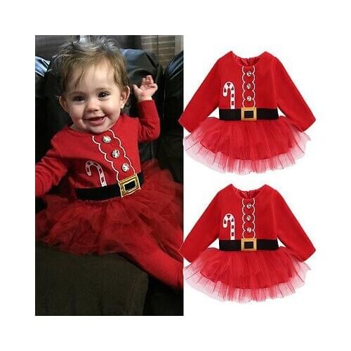 Baby Girl Dress Cute Christmas Princess Toddler Baby Girl Tulle Tutu Dress Party Xmas Outfits Costume