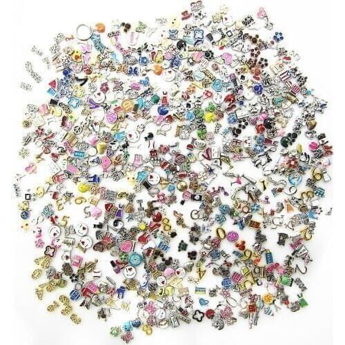 New arrive 100pcs/lot mix random different floating charms living glass floating pendant lockets charms