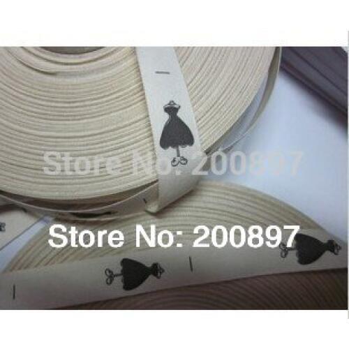 Custom print cotton cloth tag label private name cloth labels beige bottom colors 1000pcs roll free shipping