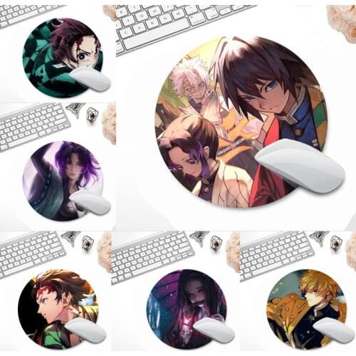 Demon Slayer nezuko Rubber PC Computer Gaming mousepad Round Non-slip Cushion