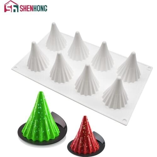 SHENHONG Christmas Tree Silicone Cake Molds Dessert Form Skirt Mousse Mould Chocolate Baking Tools Decorating Bakeware