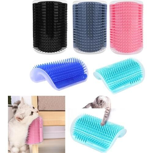 Corner Pet Brush Comb Play Cat Toy Plastic Scratch Bristles Arch Massager Self Grooming Cat Scratcher