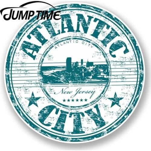 Jump Time for Atlantic City New Jersey USA Vinyl Sticker Laptop Travel Luggage Decal Rear Windshield Waterproof Car Accessories