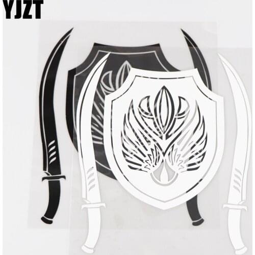 YJZT 17.8CM×15.0CM Creative Personality Fashion Weapon Pattern Arab Shield And Sword Car Sticker Vinyl Decal Decoration 1C-0031