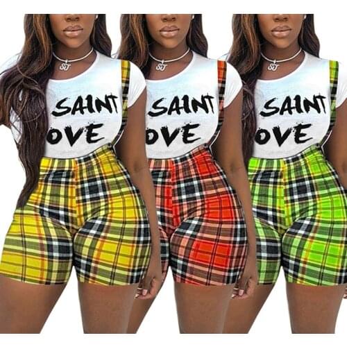 Summer Clothes Two Piece Set Women Sexy Letter Print Short Sleeve T-shirt+Shorts Sets Fitness Tracksuit Club Outfits Streetwear