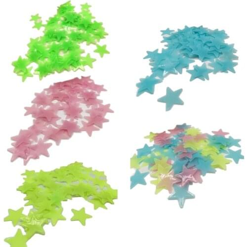 100Pcs Kids Room Fluorescent Stars Wall Stickers DIY Luminous Art Decal Decor QX2E