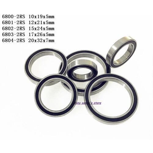 20-40pcs/Lot 6800-2RS , 6801-2RS , 6802-2RS , 6803-2RS , 6804-2RS The Rubber Thin Wall Deep Groove Ball Bearing Brand New