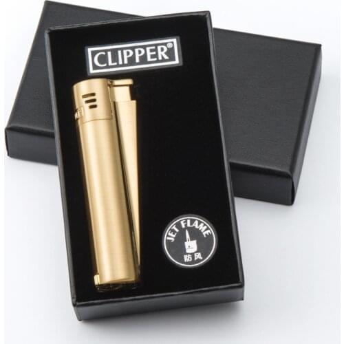 2020 Original Clipper From Spain Metal Free Fire Butane Gas Jet Torch Lighter Portable Grinding Wheel Flint Inflatable Lighter
