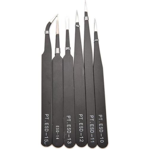 1 PCS Wholesale VETUS BGA ESD Antistatic Tweezers ESD-10/ESD-11/ESD-12/ESD-13/ESD-14/ESD-15 6 Styles
