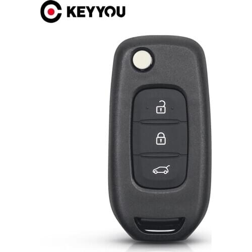 KEYYOU 3 Buttons Flip Car Key Shell For Renault Captur Symbol Kadjar Kaptur (Russia) Megane 3 Smart Remote Key Case Replacement