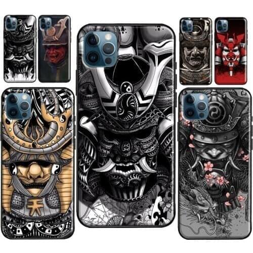 Samurai Japanese Warrior Mask Helmet Case For iPhone 8 7 Plus 6S SE 2020 XS Max X XR Fundas For iPhone 11 12 Pro Max mini