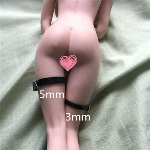 Black 1/6th Leather with Leg Decoration Section Straps for 12" Phicen HT Figure