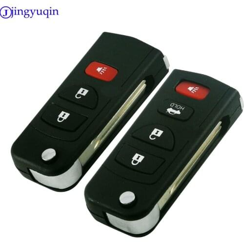 Jingyuqin 10p 3/4 Buttons Flip Fob Remote Folding Car Key Shell Case Cover For Nissan Infiniti Car Key Protector Cover