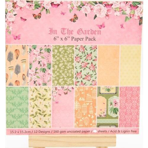 KLJUYP 12 Sheets In the Garden Scrapbooking Pads Paper Origami Art Background Paper Card Making DIY Scrapbook Paper Craft