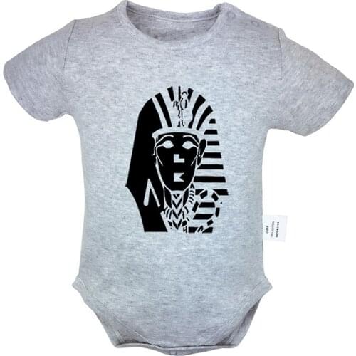 Last Kings Pharaoh Face Egyptian Hip Hop 6-24M Newborn Baby Girl Boys Clothes Short Sleeve Romper Jumpsuit Outfits 100% Cotton