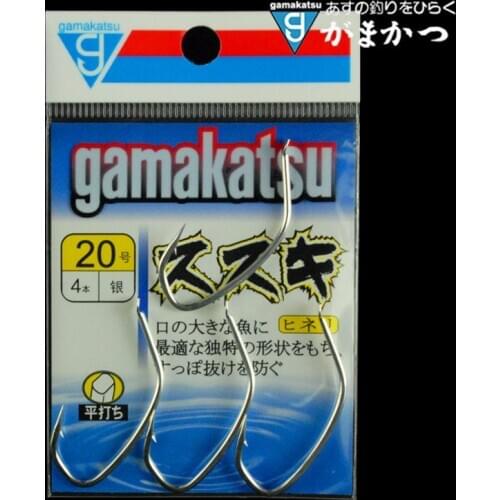 HOT! High Quality Japan Gamakatsu Perch Hook Import White Barbed Big Mouth Hook Gamakatsu Hook