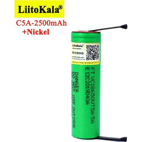 1pcs Liitokala VTC5A 2600mAh 18650 Lithium Battery 30A Discharge 18650VTC5 for power bank batteries+ Nickel Sheets