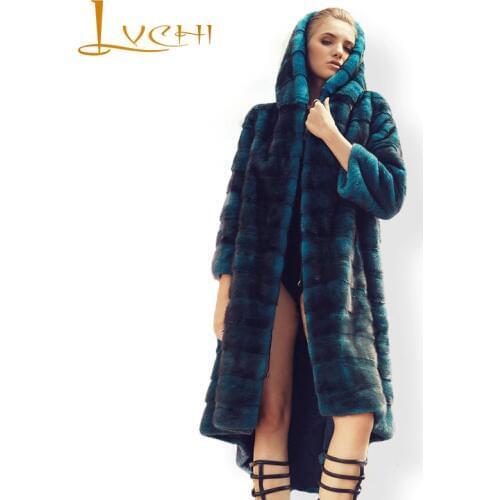 LVCHI EU SAGA Mink Beautiful Women Mink fur Clothing winter coat female Shuba Elegant fur Coats 2019 Dovetail new desgin