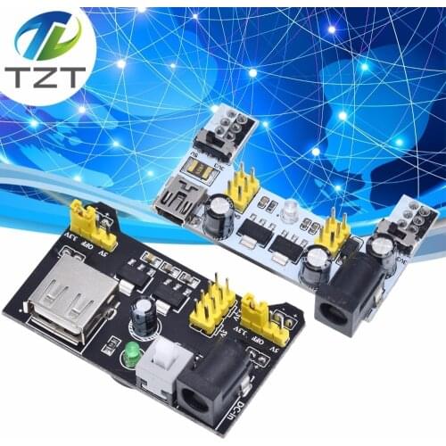 TZT MB102 Solderless Breadboard Power Supply Module for Arduino Nano 3.3V 5V MB102 white/black Breadboard Dedicated Power board