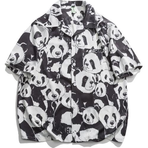 Men Women shirt short Tops Kawaii Tshirt Panda Printing shirt short sleeve Fitted Anime Manga Shirt Clothes