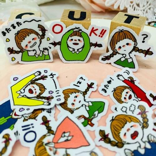 40 pcs Cute cartoon girl stickers for kids homemade book stickers on laptop / decorative scrapbooking / DIY
