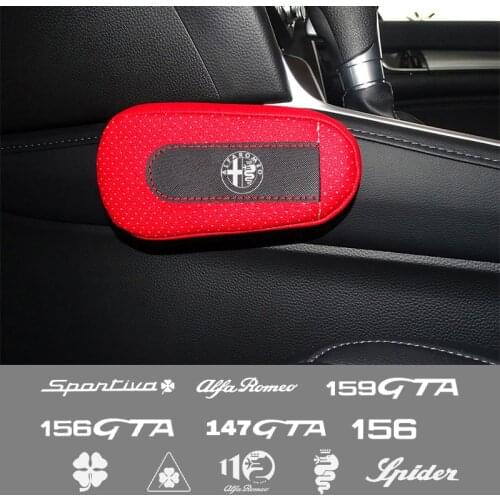 Car soft leather leg pads knee pads seat support elbow support For alfa romeo 159 147 156 mito 4C giulia giulietta Sportiva