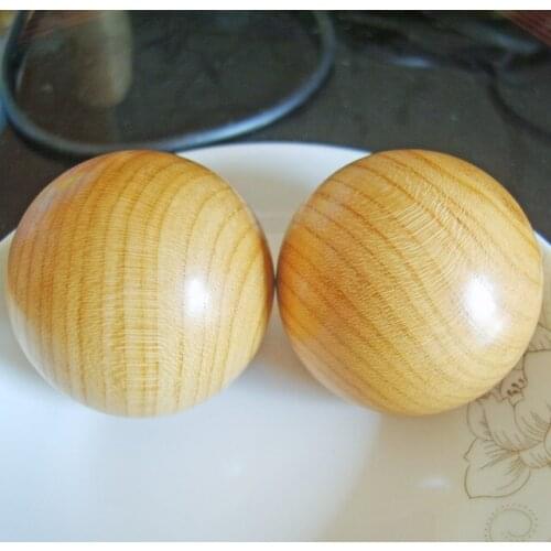 Natural White Jujube wood elderly people hand massage handball massager Acupressure Lower blood pressure promote blood circulate