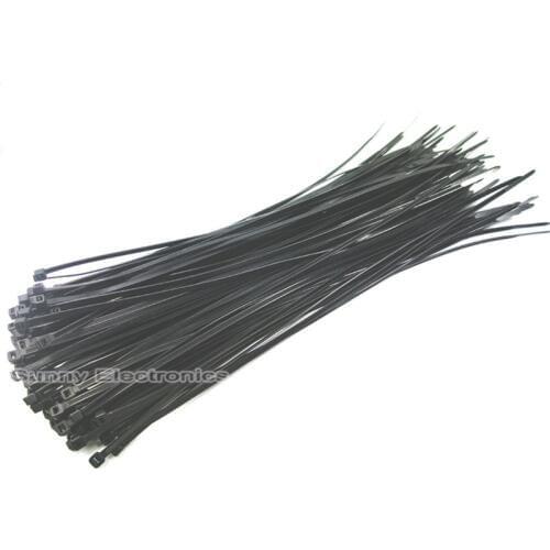 50pcs 5x 350mm 14" Self-Locking black Network Nylon Plastic Zip Trim Wrap Cable Loop Ties Wire