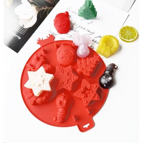New Christmas Silicone Chocolate Cake Biscuit Mold Mousse Mould Cookies 3D DIY Snowman Handmade Kitchen Baking Tools Accessories