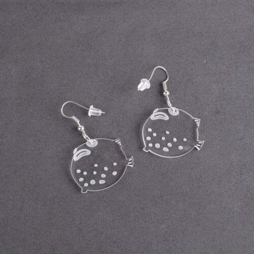 NEW Fashion Jewelry Acrylic Clear Dharma Earrings for Womens Pendientes Clownfish Drop Earring Oorbellen Trendy Accessory