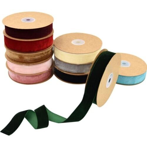 Solid Color Velvet Ribbon DIY Craft Accessories for Gift Wrapping Bow Making