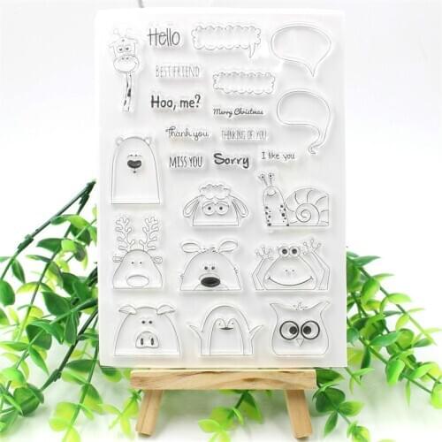 Hidden Animals Transparent Clear Silicone Stamps for DIY Scrapbooking/Card Making/Kids Fun Decoration Supplies 353