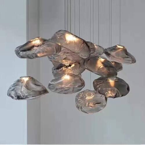 Modern iron glass ball luminaire suspendu chandelier ceiling led wall moon lamp nordic decoration home