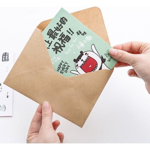 5pcs Creative Greeting usiness Birthday Wishes Thanksgiving Christmas Day Card Handwriting Stamping Christmas Greeting Card