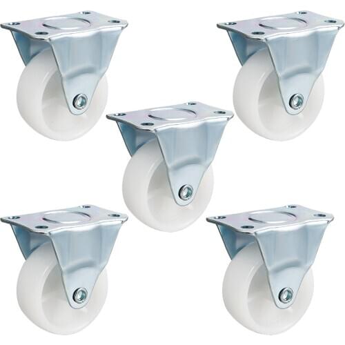 Uxcell 1 Inch Swivel Caster Wheels PP 360 Degree Top Plate Mounted Caster Wheel 2.0 inch Fixed 5pcs