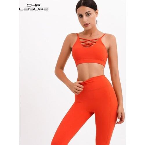 CHRLEISURE Woman Clothes Outfits Casual Fashion Cross Breathable Fitness Two Piece Set Women Summer Gym Leggings