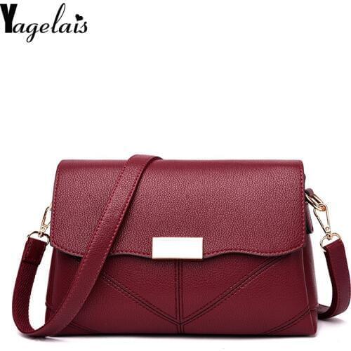 2019 Fashion Female Messenger Crossbody PU Leather Bags Ladies Soft Simple Solid Handbag Small Shoulder Bags Lady Phone Purses